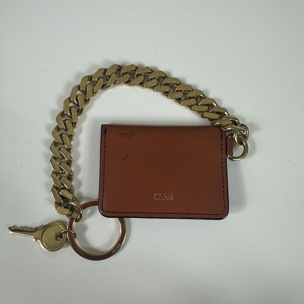 Chloe Multicolor Leather Envelope Chain Key Pouch Charm Gold Tone Made In Italy - Picture 5 of 16